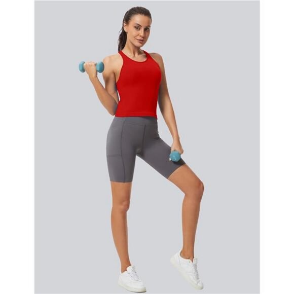 Workout Tank Tops for Women Racerback Basic Running Tanks Seamless - Picture 5 of 7